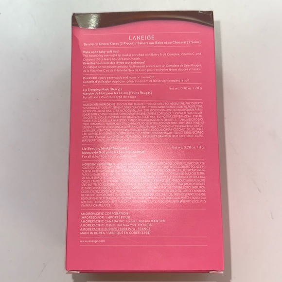 LANEIGE Lip Sleeping Mask BERRY CHOCOLATE Berries 'n Choco Kisses Duo NEW IN BOX - Picture 2 of 4